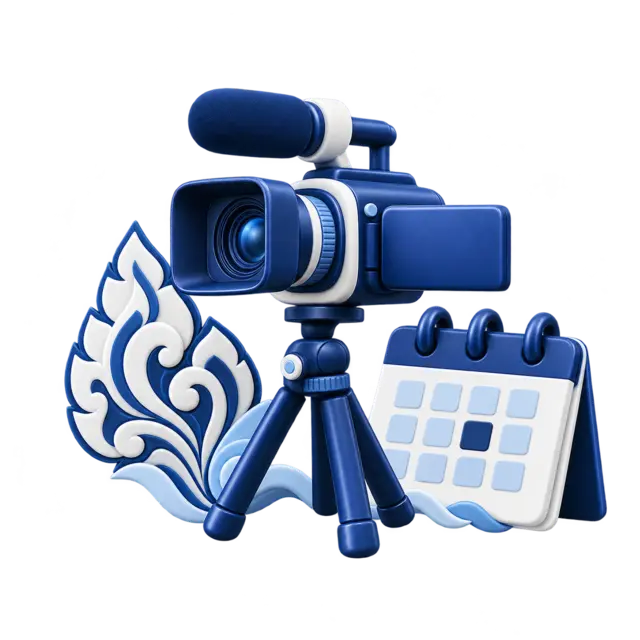 Camera and calendar illustration for Cambodian creators
